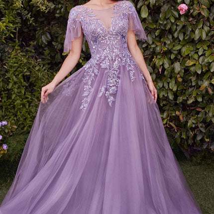 Andrea & Leo A1351 Embellished Lace Layered Tulle Ball Gown