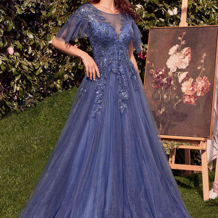 Andrea & Leo A1351 Embellished Lace Layered Tulle Ball Gown