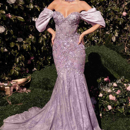 Andrea & Leo A1354 Strapless Lace Mermaid Gown & Removable Accessory