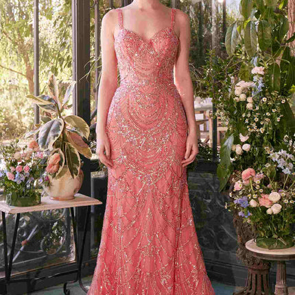 Andrea & Leo A1363 Dress Fitted Beaded Evening Gown