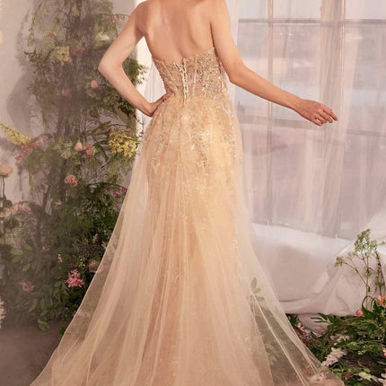Andrea & Leo A1365 Dress Strapless Overskirt Glimmering Gown