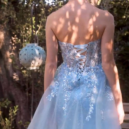 Andrea & Leo A1365 Dress Strapless Overskirt Glimmering Gown