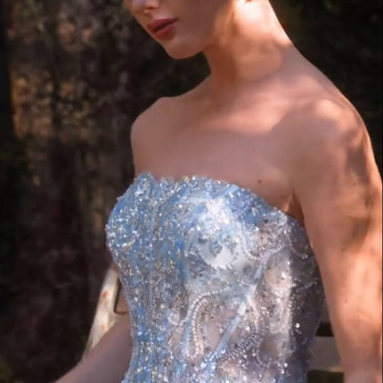 Andrea & Leo A1365 Dress Strapless Overskirt Glimmering Gown