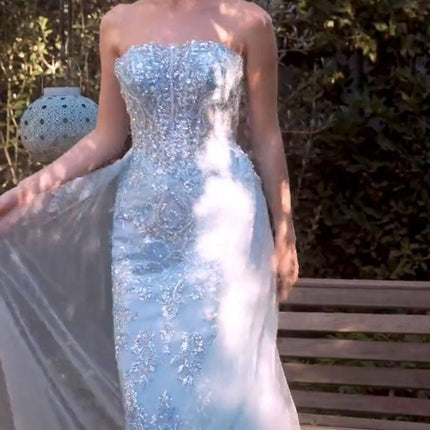 Andrea & Leo A1365 Dress Strapless Overskirt Glimmering Gown
