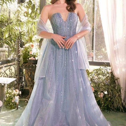 Andrea & Leo A1369 Dress Strapless A-Line Ombre Beaded Gown