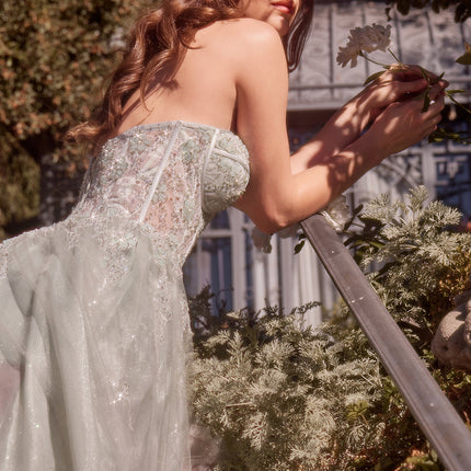 Andrea & Leo A1381 Tulle Daisy Asymmetric A-Line Gown