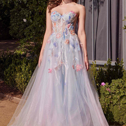 Andrea & Leo A1383 Dress Watercolor Floral A-Line Gown