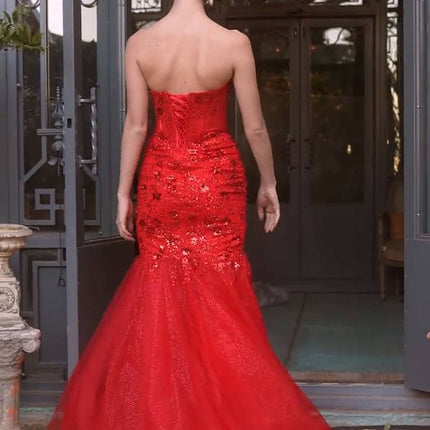 Andrea & Leo A1388 Dress Sequin Floral Mermaid Gown