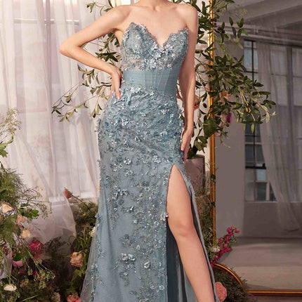 Andrea & Leo A1396 Sheer Pleated Corset Gown