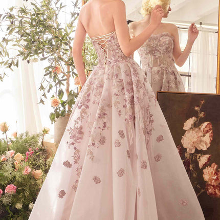 Andrea & Leo A1455 Dress Romance Embroidery A-Line Corset Gown