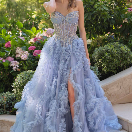 Andrea & Leo A1483 A-Line Gown Sheer Boned Bodice Strapless Fairytale