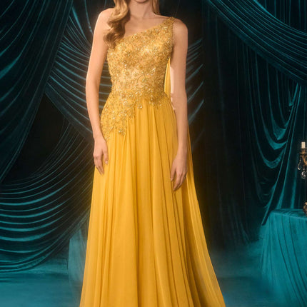 Andrea & Leo A1495 One Shoulder Chiffon A-Line Formal Dress