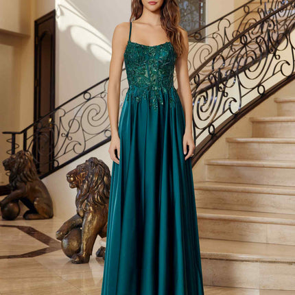 Nox Anabel A1725 Stretch Satin A-Line Dress