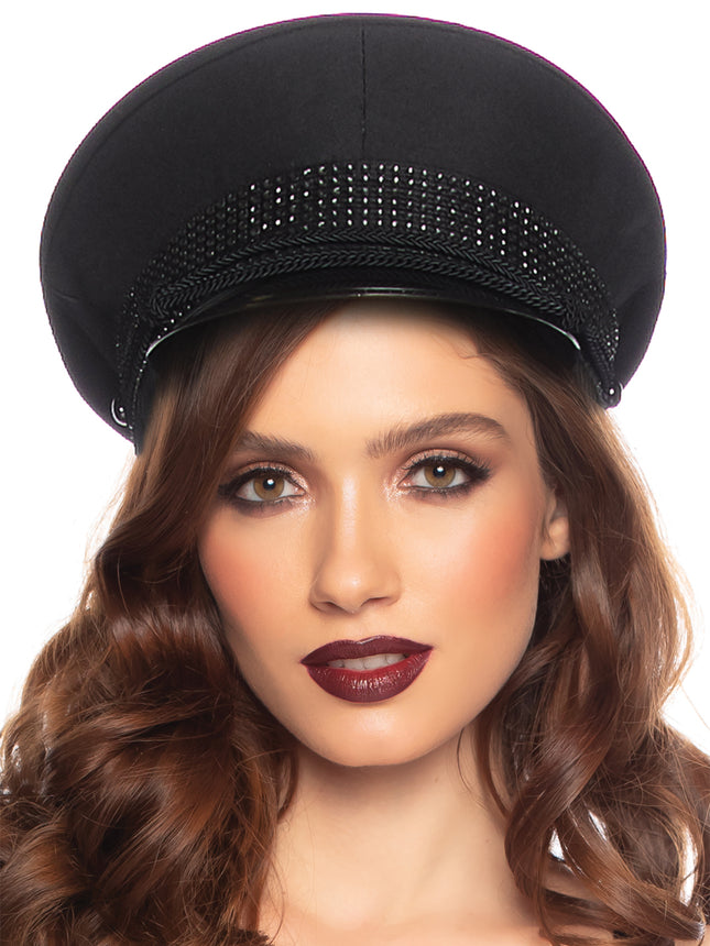 Deluxe Officer Hat - Black - O/S