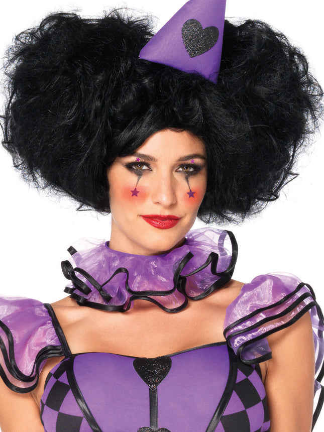 12” Bob Wig with Optional Side Puff Clips - Black - O/S