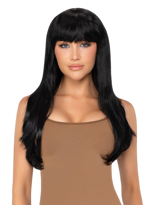 25"" Long Straight Bang Wig - Black - O/S