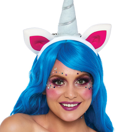 Magical Unicorn Headband with Rainbow Wig Mane - Multicolor - O/S