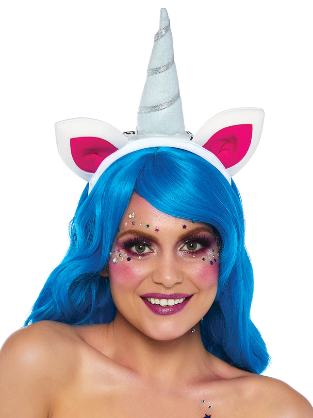 Magical Unicorn Headband with Rainbow Wig Mane - Multicolor - O/S