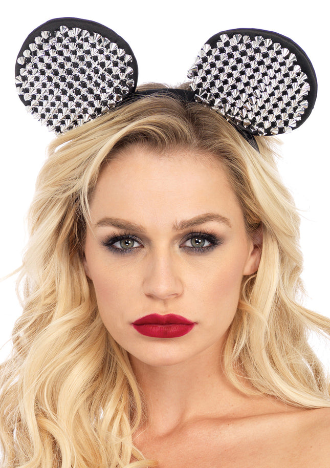 Studded Mouse Ears - Silver - O/S