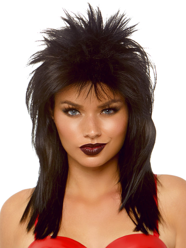 21"" Unisex Rockstar Wig - Black - O/S