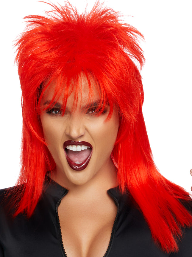21"" Unisex Rockstar Wig - Red - O/S
