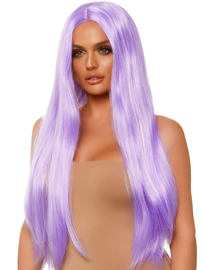 33"" Long Straight Center Part Wig - Lavender - O/S
