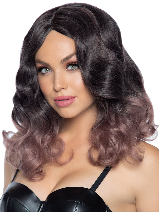 18"" Curly Ombre Long Bob Wig - Mauve - O/S