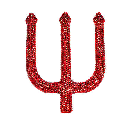 Detachable Rhinestone Pitch Fork - Red - O/S