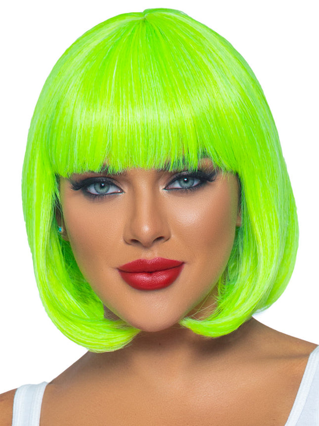 12"" Neon Short Bob Wig - Neon Green - O/S