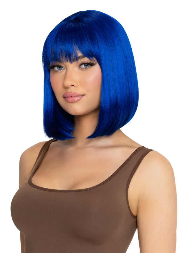 Angled Bob Wig - Blue - O/S