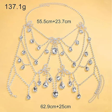 Exaggerated Rhinestone Butterfly Body Chain Top – Luxury Crystal Butterfly Pendant Bra Harness for Stage Costumes, Festivals & Raves