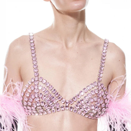 Exaggerated Rhinestone Body Chain Bralette – Luxury Crystal Chest Jewelry for Festivals, Raves & Exotic Clubwear