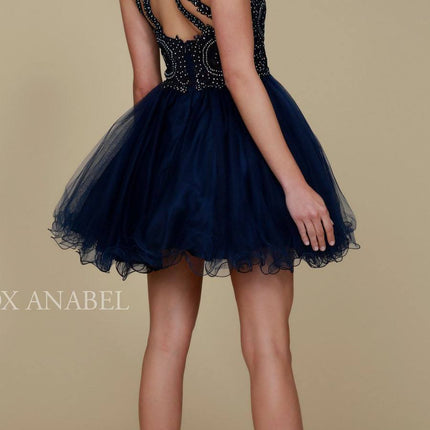 CLEARANCE - Nox Anabel B652 Short Dress Poofy A-Line Tulle Skirt (Size Small)