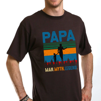 Papa Man, Myth, Legend Men's Bamboo Viscose/Organic Cotton Short Sleeve Graphic T-Shirt