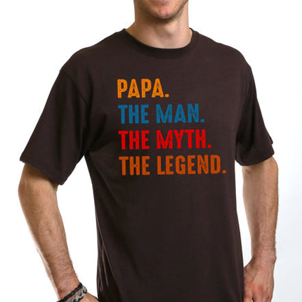 Papa, the Man, the Myth, the Legend Men's Bamboo Viscose/Organic Cotton Short Sleeve Graphic T-Shirt
