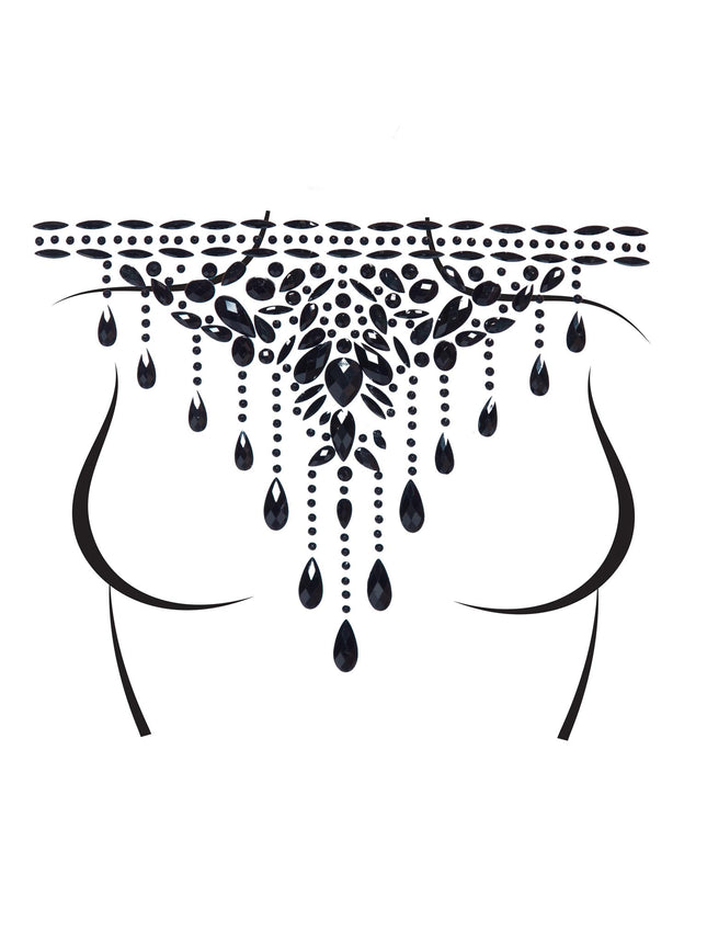 Choker Body Jewels Sticker - Black - O/S