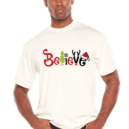 Believe Christmas Printed Men's Bamboo T-Shirt