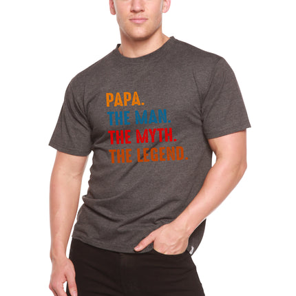 Papa, the Man, the Myth, the Legend Men's Bamboo Viscose/Organic Cotton Short Sleeve Graphic T-Shirt