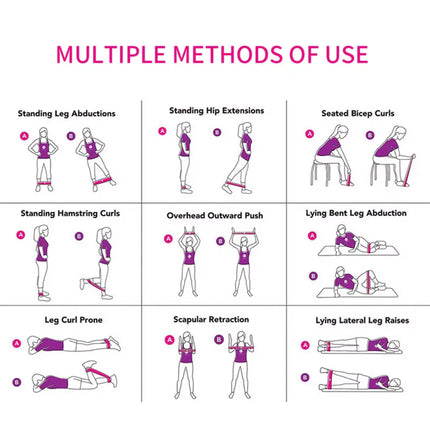 10-Pack: Precision Workout Yoga Fitness Exercise Stretching Resistance Bands Loops