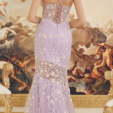 Nox Anabel C1195 Floor Length Fitted Sleeveless Floral Applique Gown