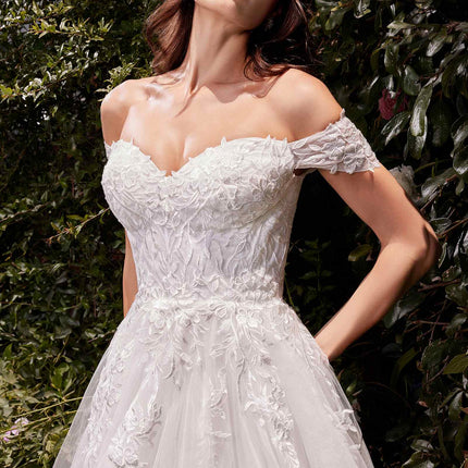 Ladivine C159W Off The Shoulder A-Line Lace & Tulle Wedding Dress