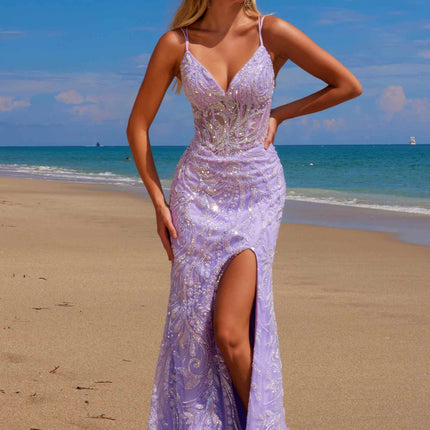 Nox Anabel C1612 Sweetheart Fully Beaded Dress with Boned Waistline