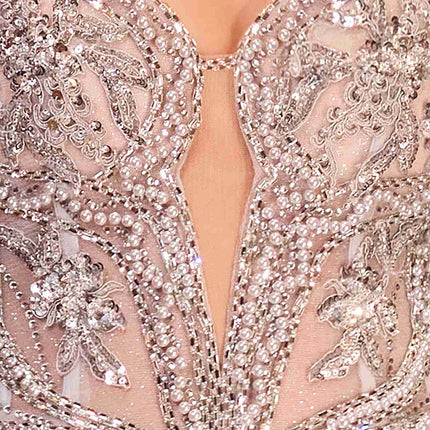Ladivine CC0240 Dress Pearl Embellished Fit & Flare Gown