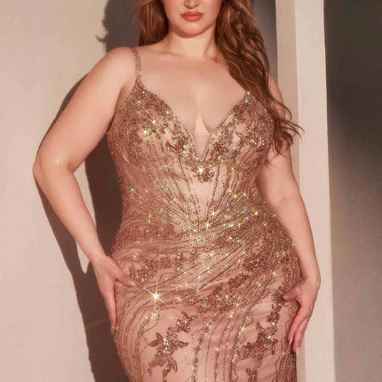 Ladivine CC0389C Dress Lace Embellished Fitted Gown