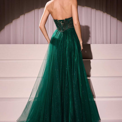 Ladivine CC415 Dress Strapless Beaded Tulle Ball Gown