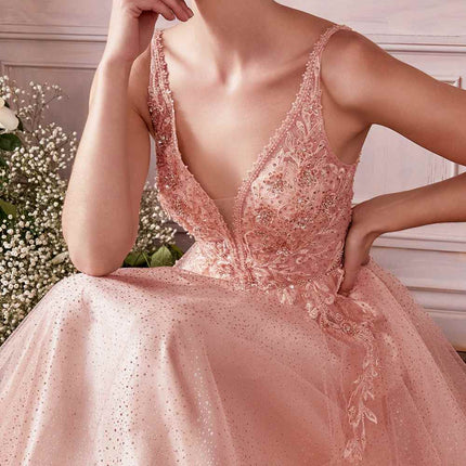 Cinderella Divine CD0196 Layered Tulle A-Line Gown