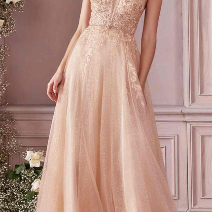 Cinderella Divine CD0196 Layered Tulle A-Line Gown