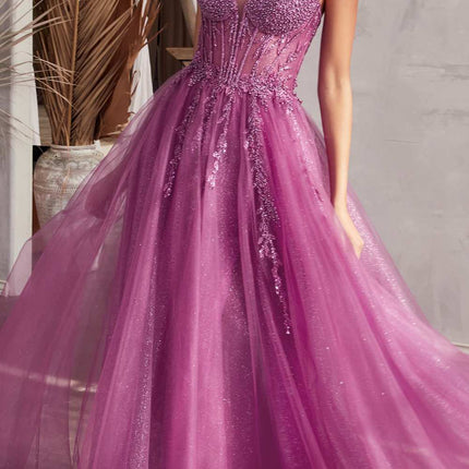 Ladivine CD0230W Long Strapless Layered Tulle Bridal Gown