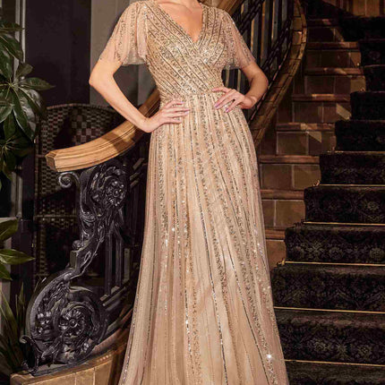 Ladivine CD0241 Dress Sequin Embellished A-Line Gown