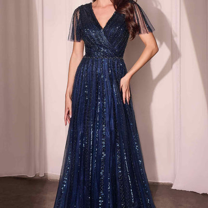 Ladivine CD0241 Dress Sequin Embellished A-Line Gown